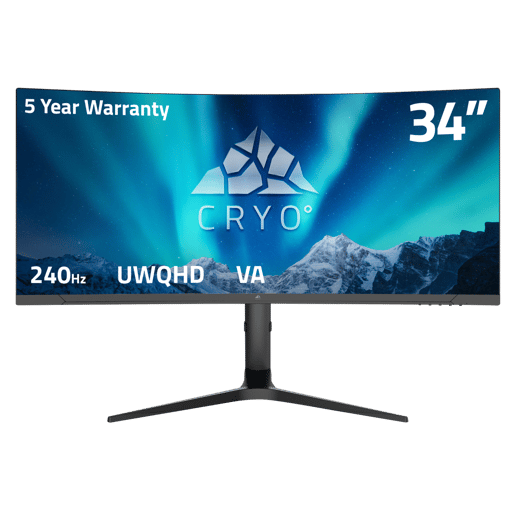 Cryo Vision 34 inch Curved Ultrawide 1440p 240hz Gaming Monitor